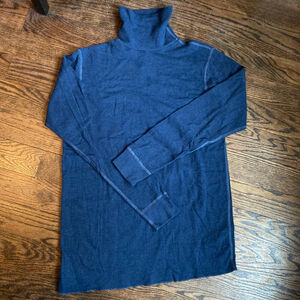 Men's Logistik Unicorp blended wool Turtleneck Top Size L Blue